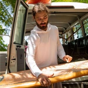 Faherty Sunwashed Slub Hoodie - Size Men’s Large - White - 100% Organic Cotton